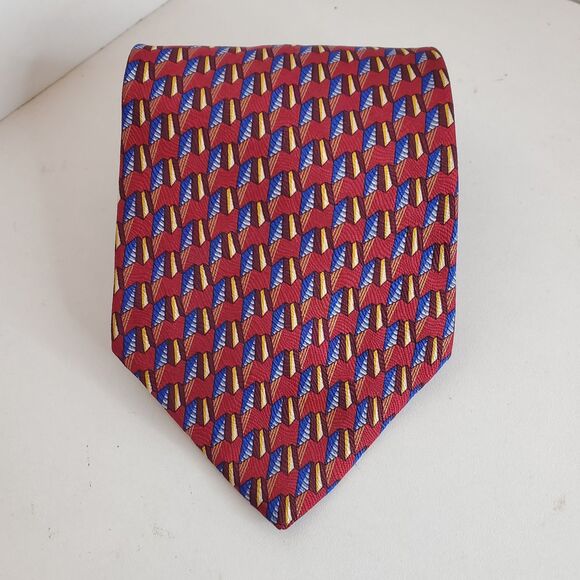 Vintage EUC Lord & Taylor Silk Abstract Tie Hand Made In USA Men’s Necktie - Picture 1 of 4